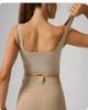 Women's Square Neck Sports Bra with Chest Support - Integrated Back Design for Running & Yoga