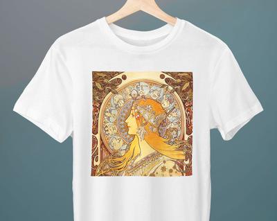Zodiac, Alphonse Mucha, Unisex T-Shirt, Art T-Shirt, Fine Art T-Shirt, Gift for Her, Gift for Him, Art Lover Gift
