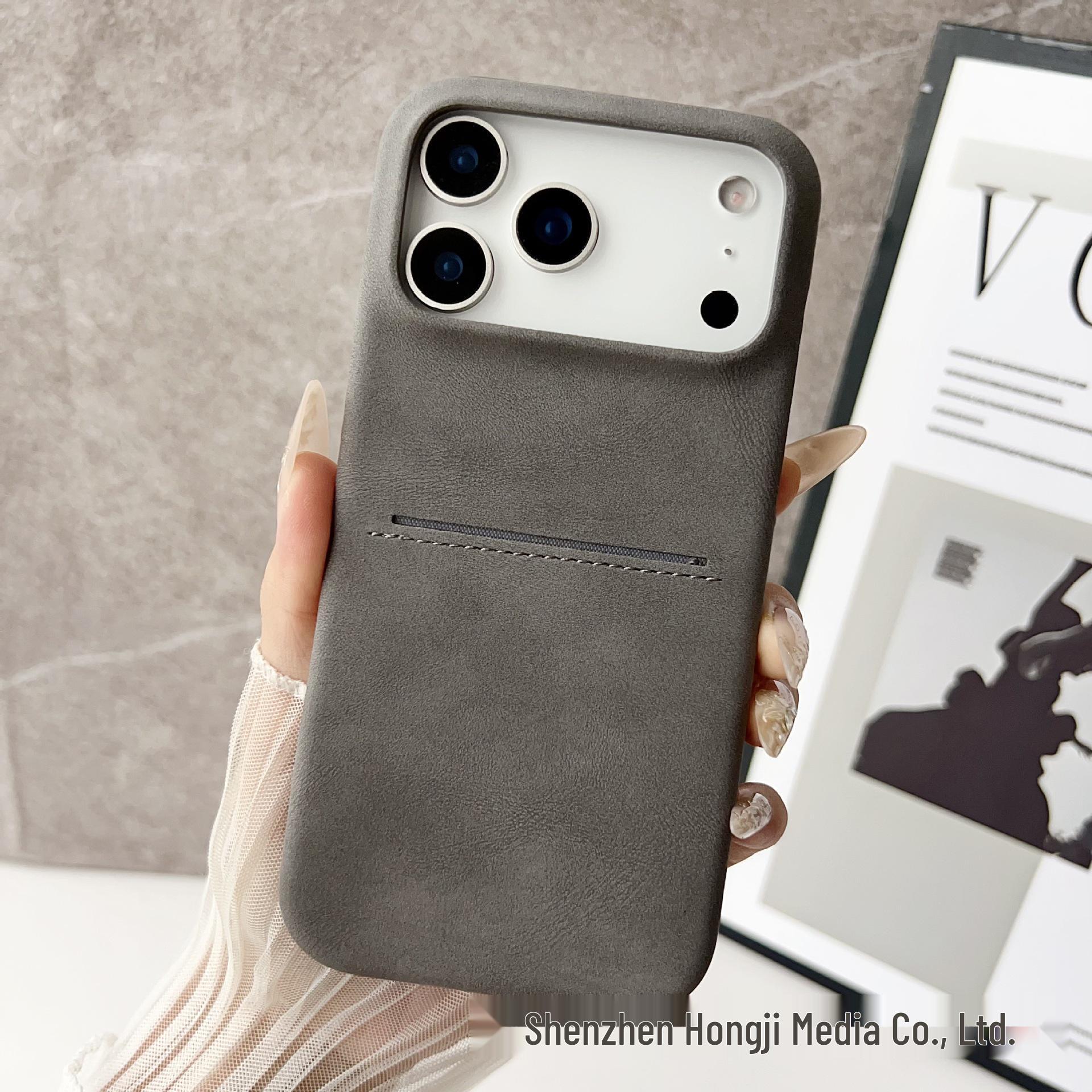 

Чехол-книжка из овечьей кожи для iPhone 17 Pro Max с отделением для карт – Противоударный, полузакрытый, защитный для Apple 16/15 iPhone 13 Pro