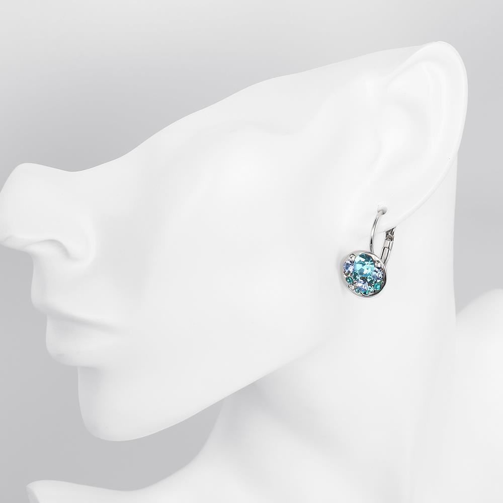 Crystal From Lekani Fashion Round Charming Stud Earrings with Czech Crystal Women Earrings