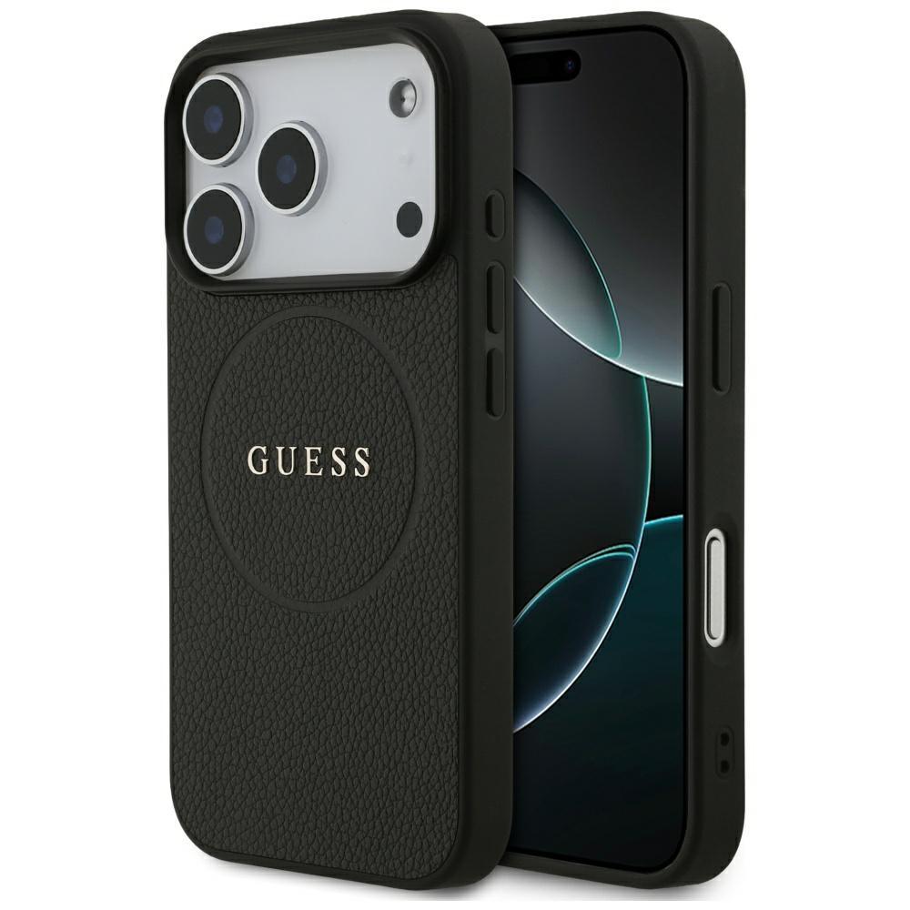 Guess Grained Ring MagSafe case for iPhone 17 Pro black