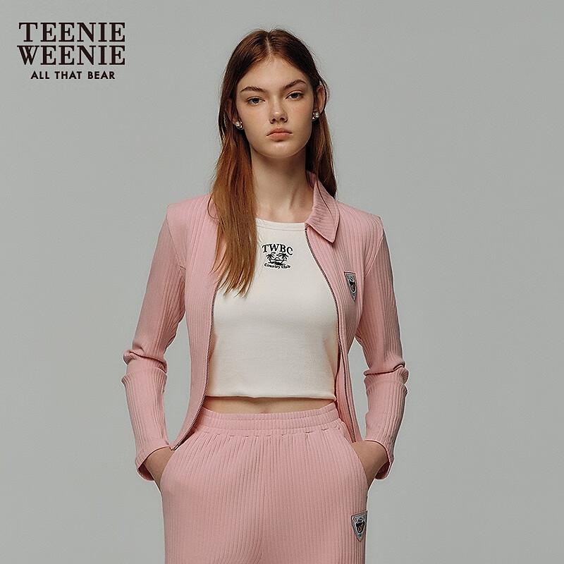 Teenie Weenie Women's Little Bear Polo Collar Zip-Up Sweatshirt Jacket