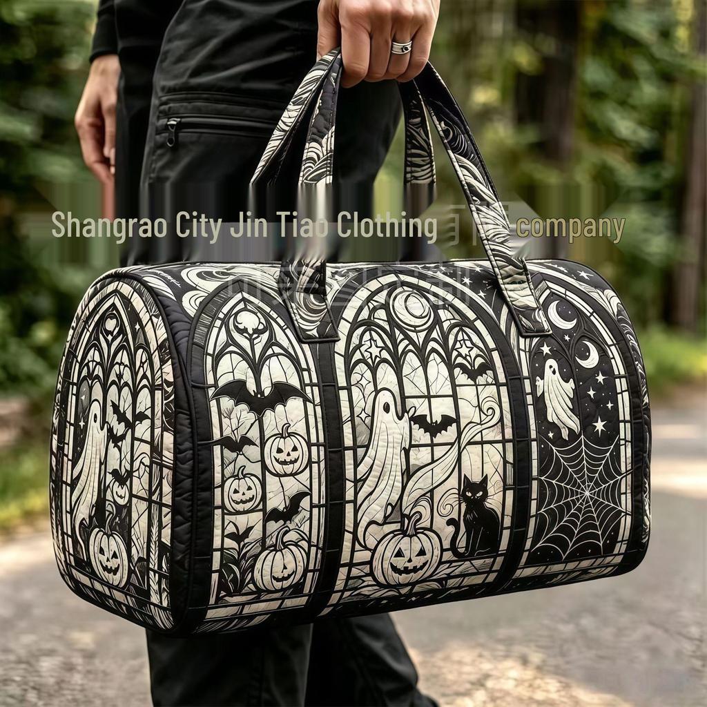 3D Gothic Buntglasdruck Halloween Sporttasche - Multifunktionale Reisetasche