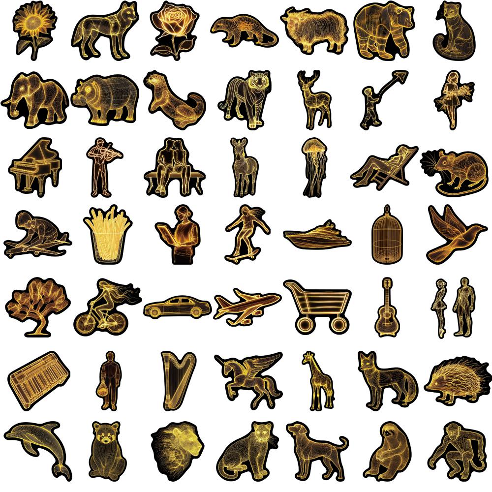 50/100PCS Luminous Celestial Art Stickers Notebook Phone Laptop Luggage Waterproof Gift Notebooks Cases Stationery Phone Sticker