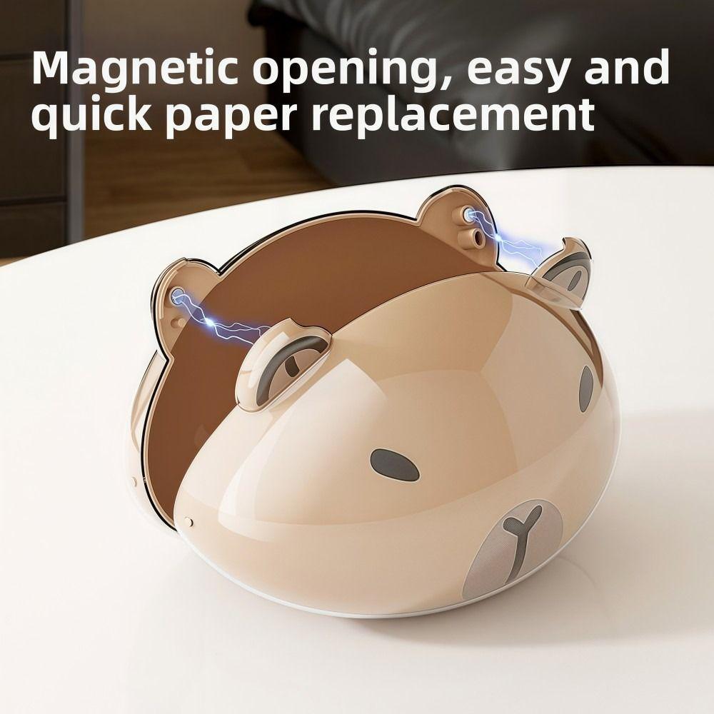 Magnetic Table Tissue Box Smooth Toilet Paper Box Cute Capybara Tissue Box  Home Decor