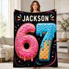 Jackson 67 Donut Cone Coral Fleece Blanket Sweet Treat Decor