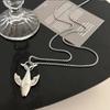 1PC  Fashion Smooth Whale Animal Pendant Necklace for Women Men Temperament Stainless Steel Chain Choker Jewelry Couple Gift