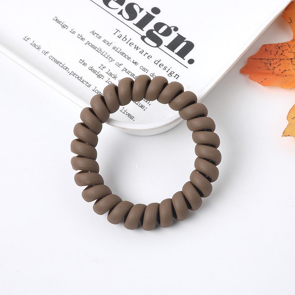 1PC Women Matt Colors Glow In Dark Cloth Telephone Wire Rubber Bands Stretchy Colors Non-mark Spiral Coil Ropes Solid Hair Ties