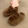 Quality Flats Platform Slippers Fur Women Cotton Shoes for Woman Casual Mules Shoes Home New Snow Boots Cozy Dress Mujer Zapatos