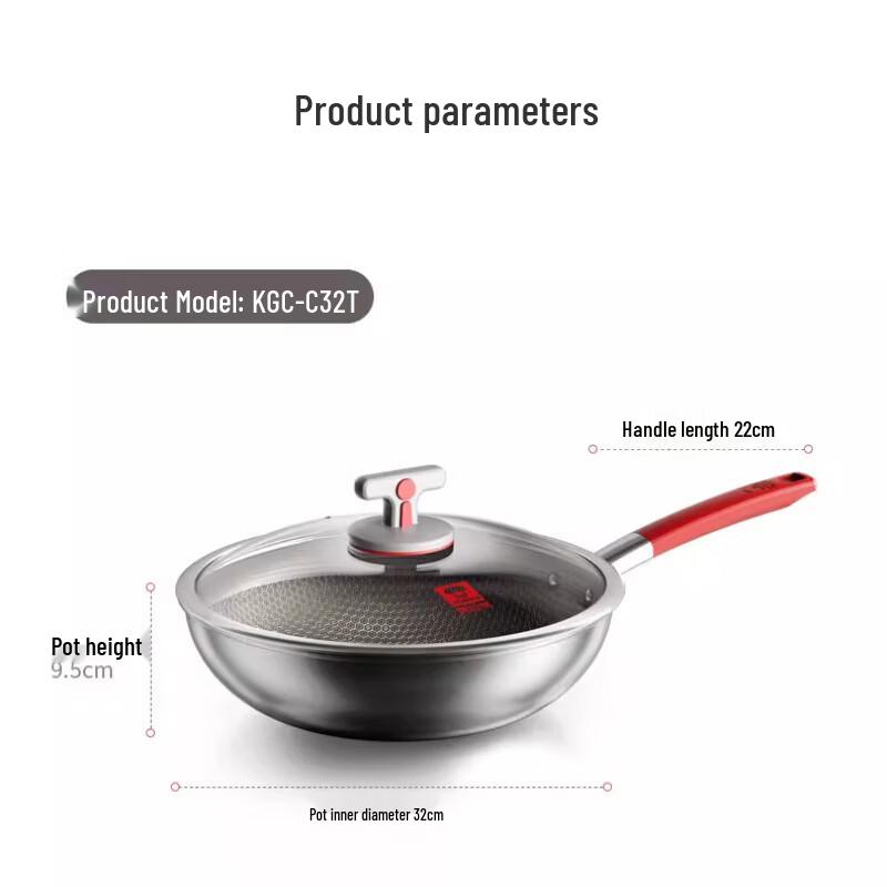 Kombach 32cm Pure Titanium Non-stick Wok