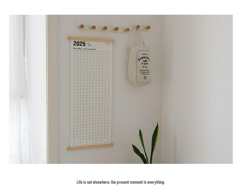 2025 Wooden Wall Calendar: Creative Single Sheet Hanging Planner