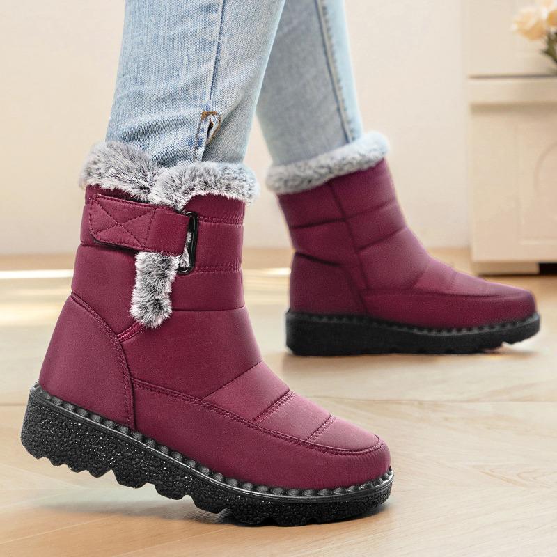 Cotton shoes women's large size winter snow boots velvet shoes children's long boots heightened thick-soled cotton boots