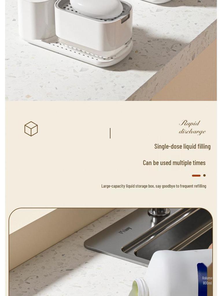 Druckknopf-Küchenspülbecken-Seifenspender und Aufbewahrungsgestell