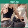 Backless Summer Sexy Short Solid Cotton Tank Top Women Spaghetti Strap Camisole Hollow Out Fixed Cup Bottoming Simple Underwear