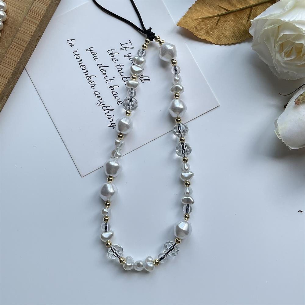Wrist Short Special-shaped Imitation Pearl Fashion Commuter Mobile Phone Chain Hanging Jewelry Men's and Women's Pendant Rope