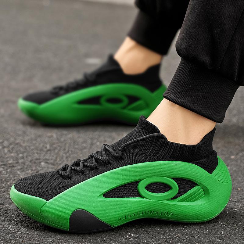 Summer Breathable Fly-woven Mesh Thin Sneakers Thick-soled Running Socks Dad Shoes Ruffian Handsome