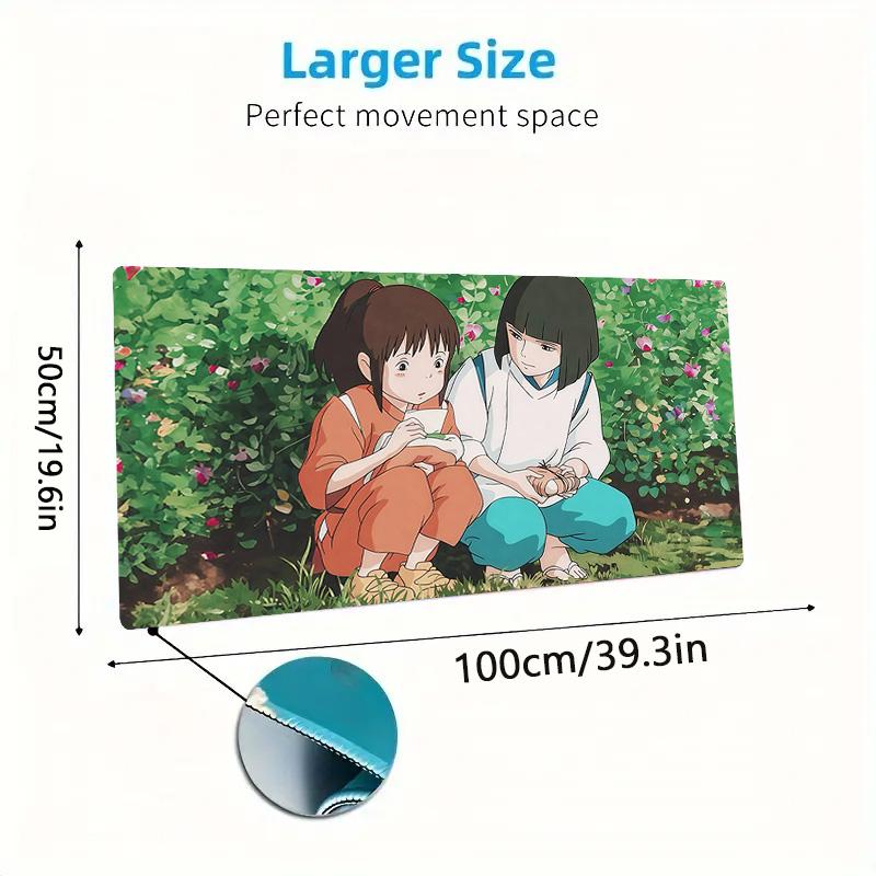 Spirited Away Print Cushion Non-slip Laptop Tablet Big Mousepad XXL Mat Mini PC Playmat With Lock edge
