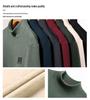Men's Winter Fleece-Lined Casual High Collar Sweatshirt - Dad's Warm Base Layer Top