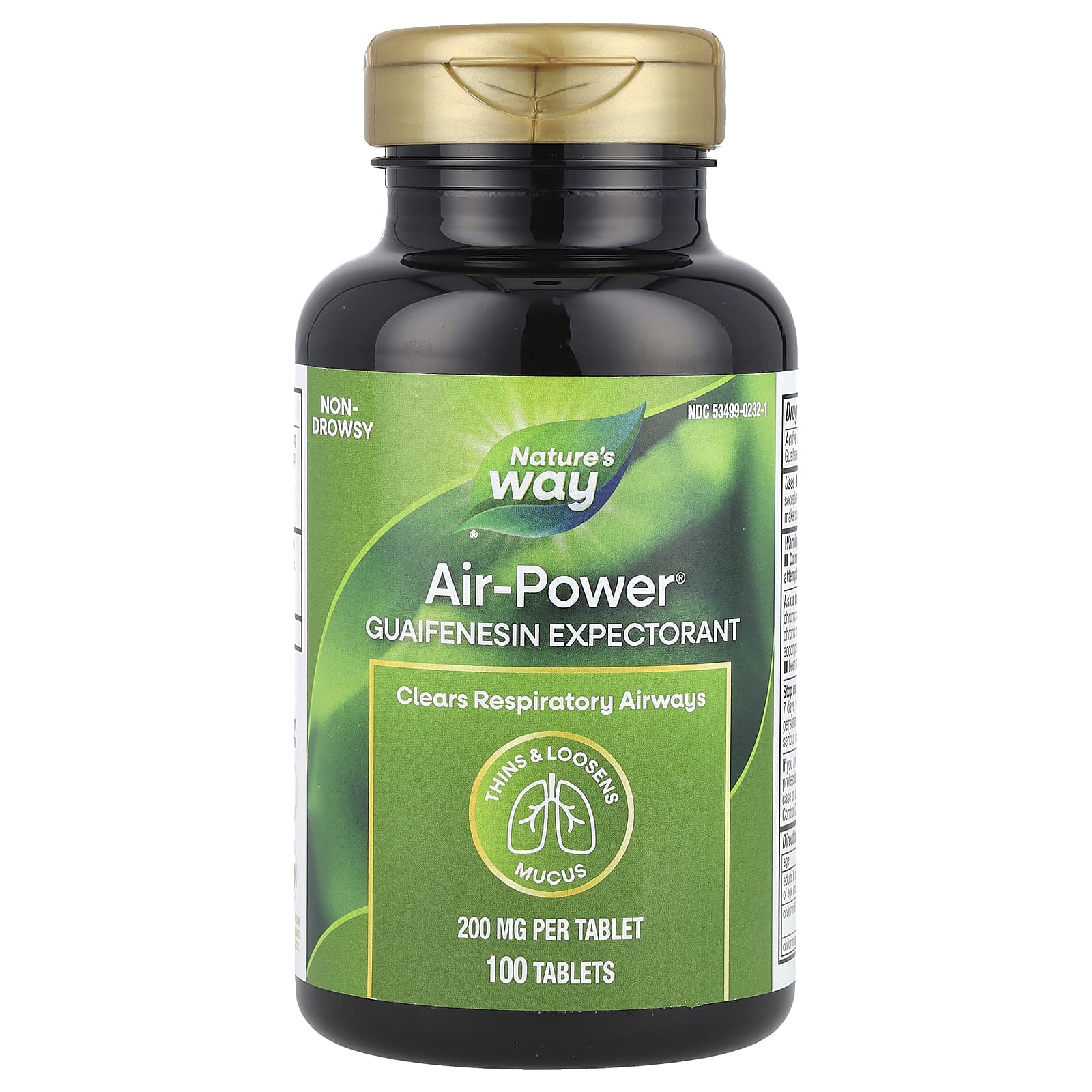 

Nature S Way, Air-Power®, Guaifenesin Expectorant, 200Mg, 100 Tablets