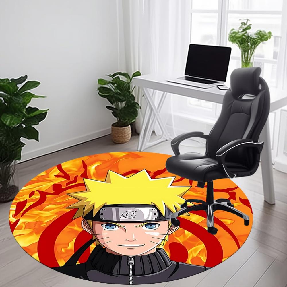 Naruto Flame Office Round Area Rug, Under Office Chairs Bedroom Living Room Home Decor A1022150