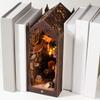 DIY Books Nook Kit Miniature House Unique Light up Bookstore Puzzle Building Wooden Library