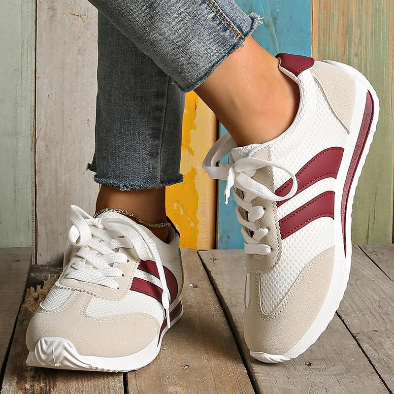 Fashion Women's Lightweight Casual Sneakers Breathable Mesh Running Sports Shoes for Women 2025 Fashion Striped Platform Trainers Woman