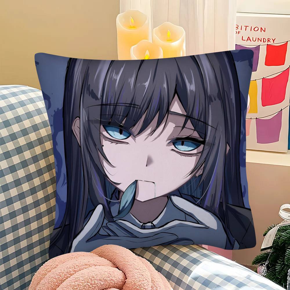 AAdoS Anime Cute Pillow Case Fashion Square Pillowcase Bedroom Sofa Room Ins Decoration Leisure Cushion Cover