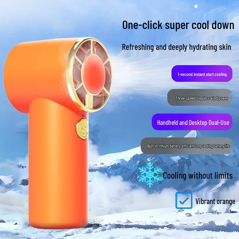 Compact USB Rechargeable Silent Electric Fan with Digital Display