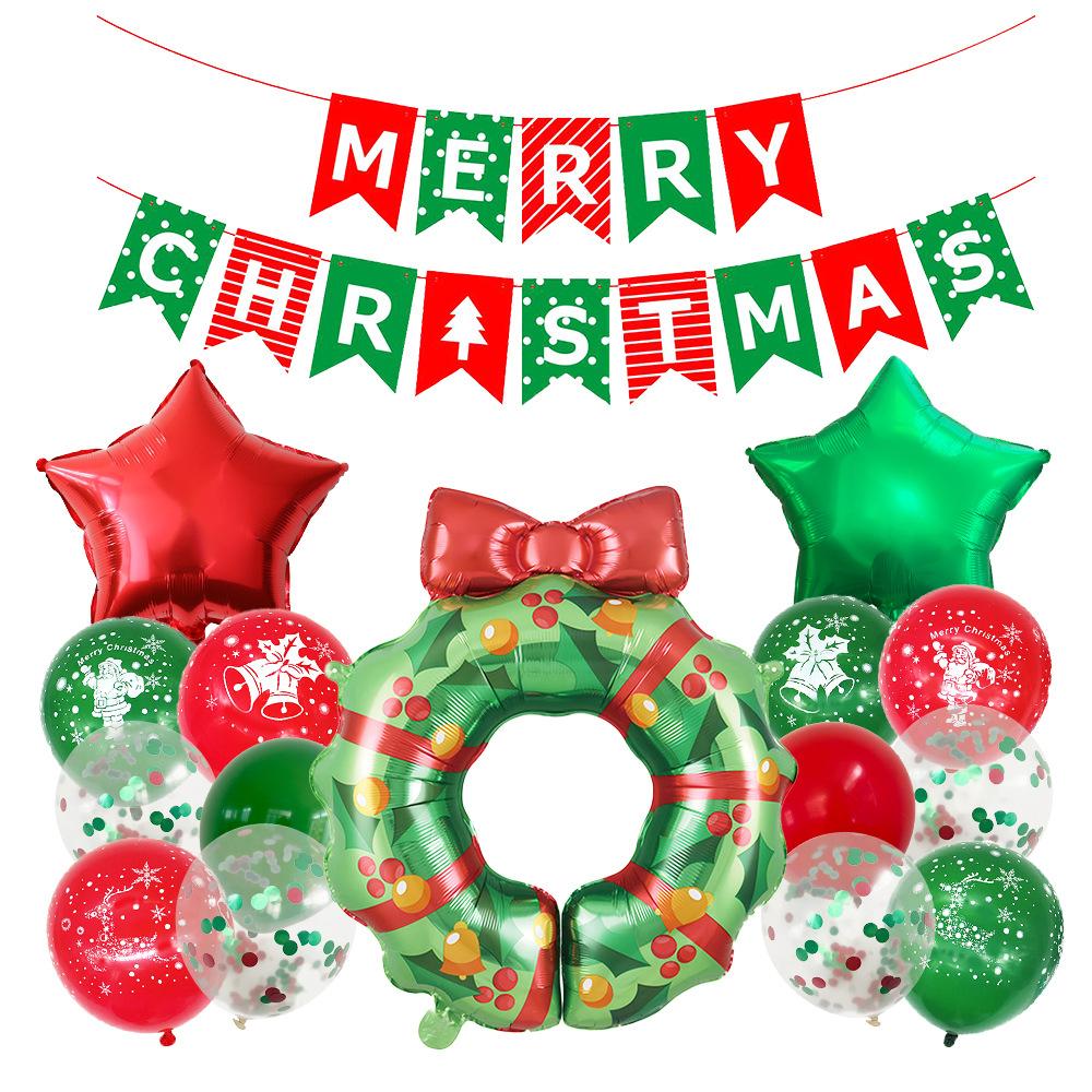 Christmas Decoration Aluminum Film Balloon New Year'S Day Party Scene Arrangement Santa Claus Christmas Tree Balloon