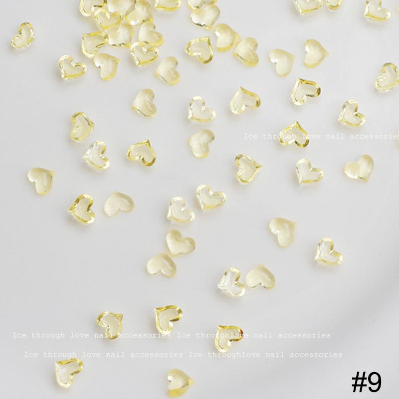 50Pcs Fashion 3D Transparent Clear Love Cute Heart Shape Nail Art Decoration DIY Diamond For Nail Beauty Salon Korean Style
