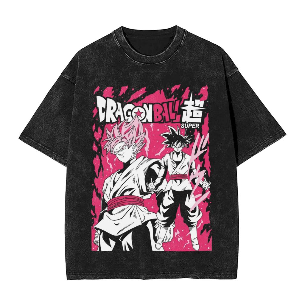 Dragon Ball Saiyan Gym T Shirts Hip Hop Washed Harajuku TShirts Anime Dbz Vintage for Men Women Streetwear Summer Tee Shirt