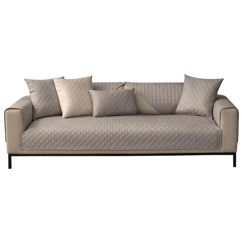 Non-Slip Anti-Scratching Light Luxury Leather Sofa Cushion Four Seasons Universal Simple Modern Cover Towel Solid Color