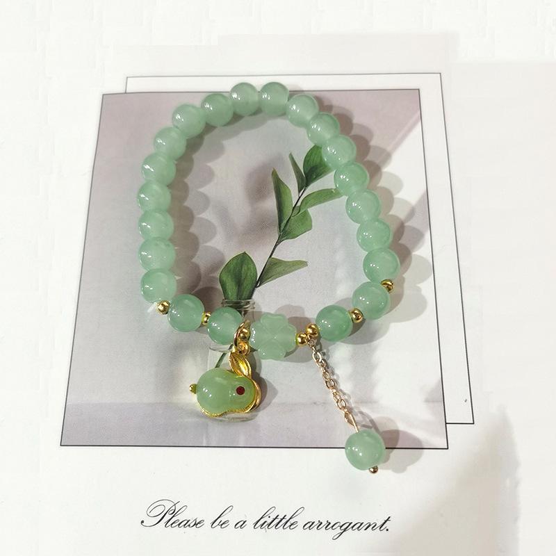 New Women's Mori Style Butterfly Glass Bracelet with Colorful Crackle Beads