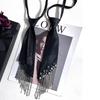 Preppy Pearl Tassel Tie Long Decorative Women Shirt Accessory Elegant Style for School Uniform Work Party