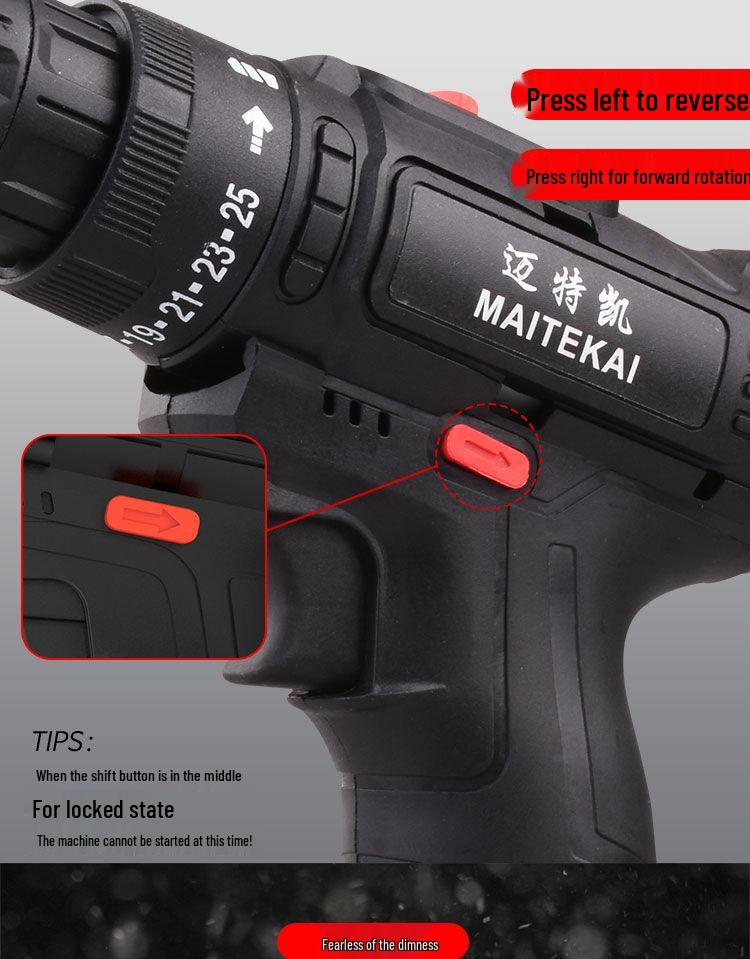 12V High Power Cordless Two-Speed Electric Drill and Screwdriver