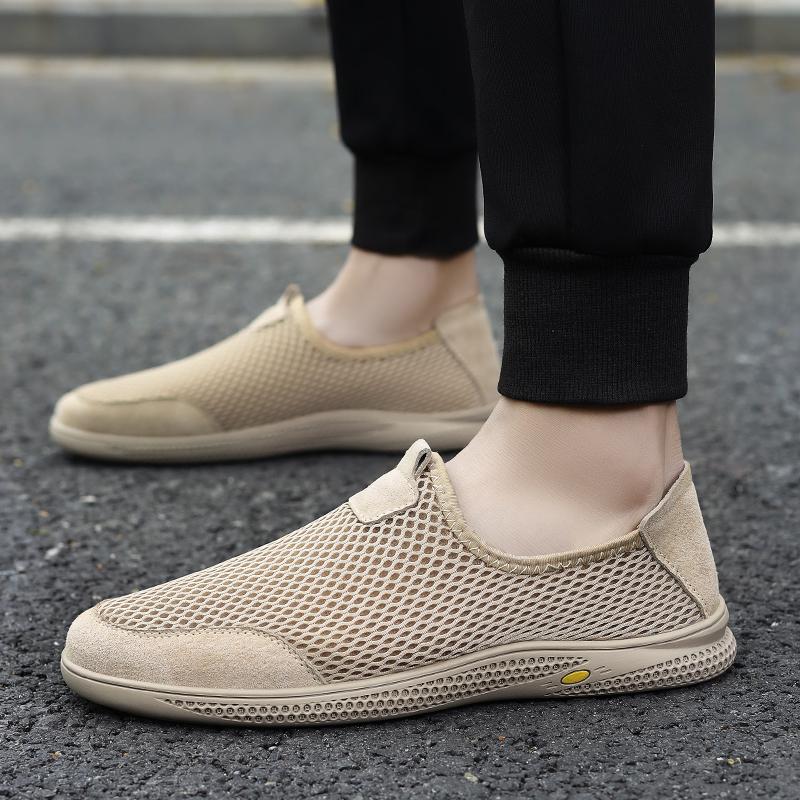 Fashion New Arrival Slip-On Driving Flats Breathable Mesh Men Shoes Summer Lightweight Men's Loafers Hollow Out Driving Casual Shoes