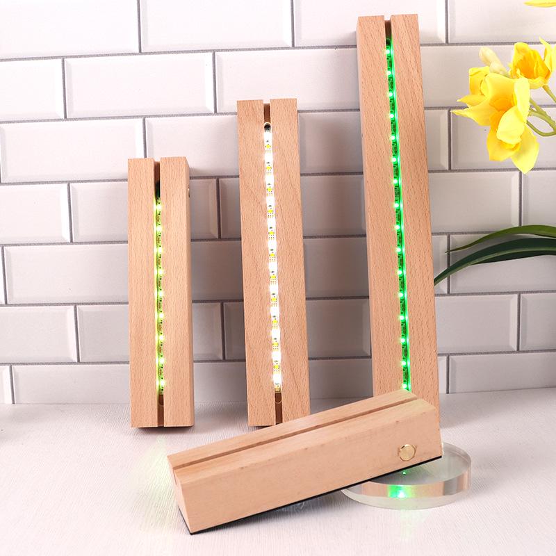 Round Crystal LED Night Light with Aromatherapy Wooden Base