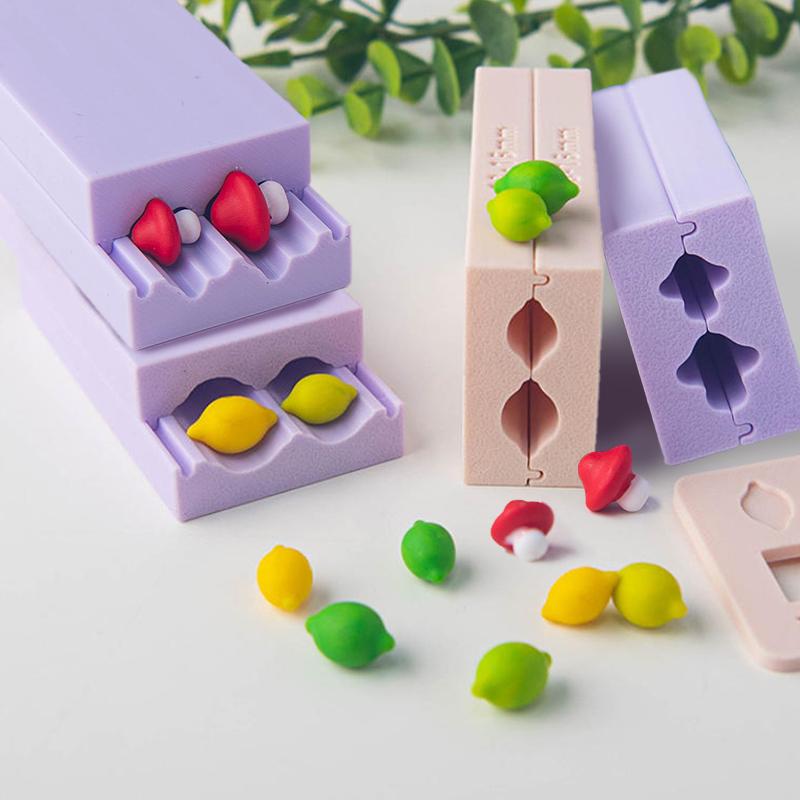 Weiche Keramik Polymer Clay Form 3D Pilz Zitrone Raute Perlen Design Perlenroller DIY Ohrringe Halsketten Schmuckherstellung