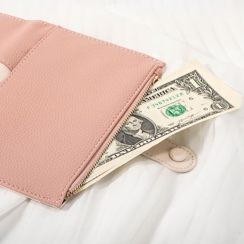 NASSIA Passport Case, Skimming-Resistant, PU Leather, Multifunctional (Pink)