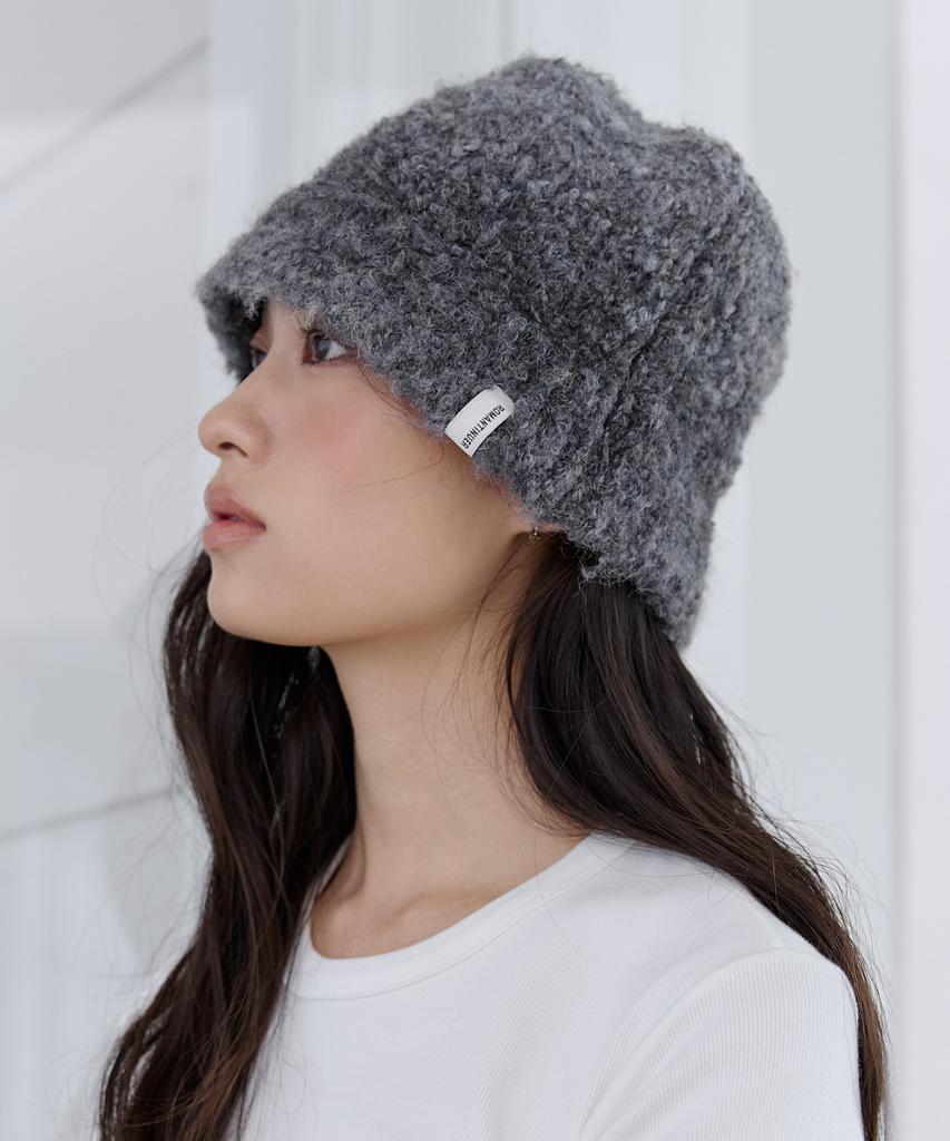 Lomaentinueo Teddy Boucle Bucket Hat (Charcoal)