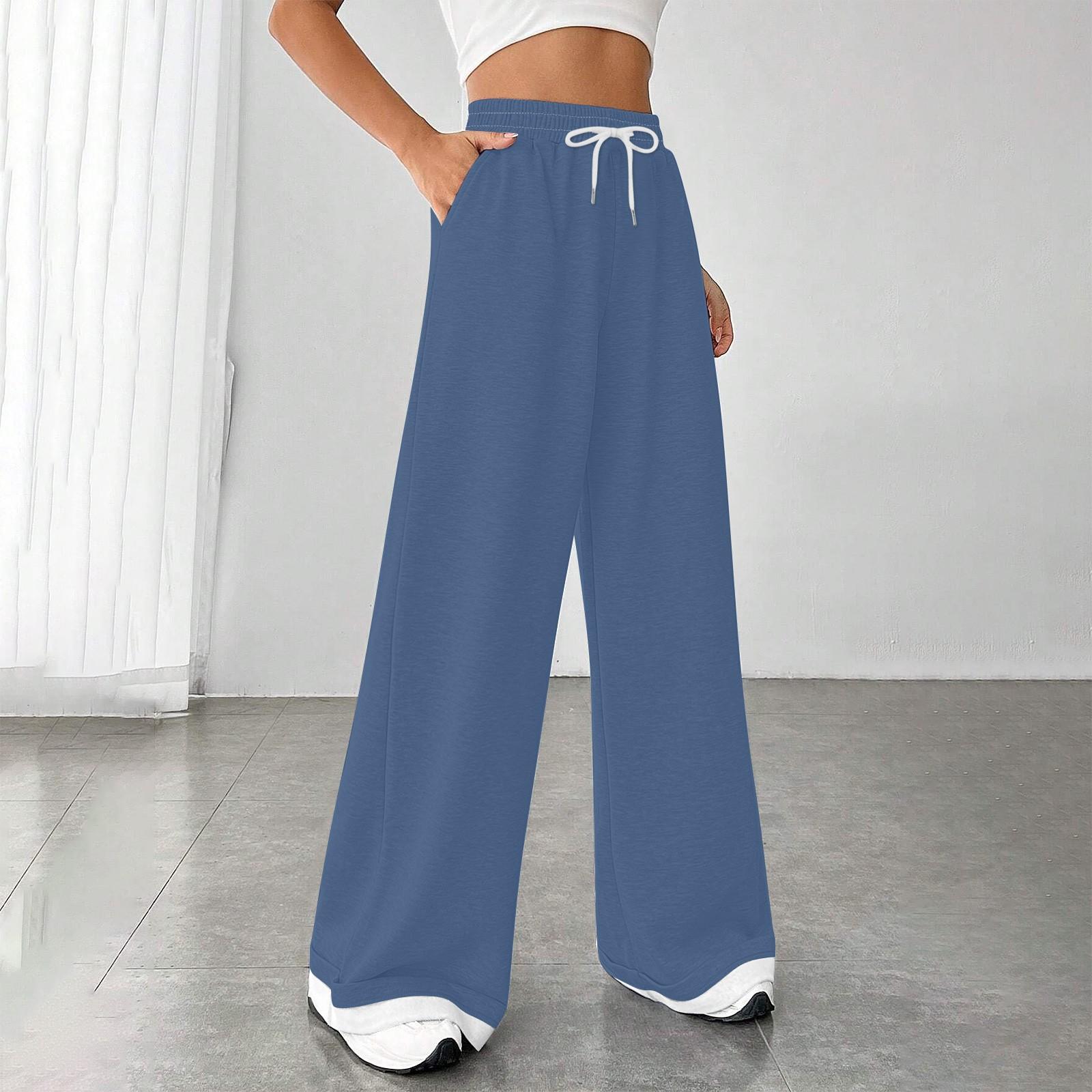 

Женские модные свободные повседневные спортивные брюки с завязками и закрытой талией, однотонные повседневные брюки XXL темно-синий