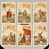 Cartas de Adivinhação do Destino Antigas Vintage 9*6cm, Baralho Oráculo de 32 Cartas Le Jeu Du Destin Antique, Cartas Tradicionais de Cartomancia