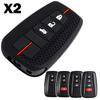 2x Silicone Car Smart Key Fob Cover Case Holder Keychain For Toyota Camry RAV4 Avalon Prius Corolla C-HR Mirai LC150 4Runner