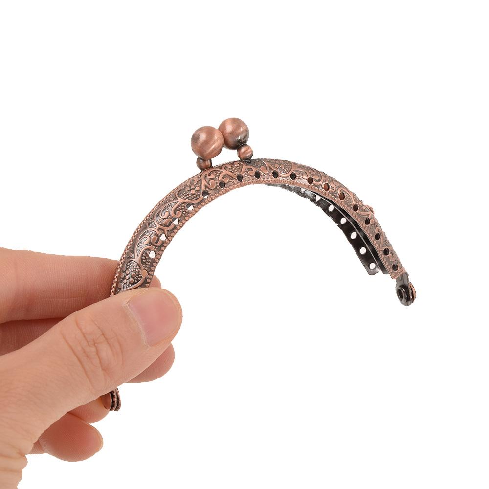 8,5 cm Metalowa Ramka Portmonetki na Monety Zapięcie typu Kiss Clasp do Torebki Kopertówki Uchwyt Akcesoria do Torebek Kolor Czerwonego Brązu Metalowe Elementy do Torebek