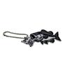 DMMC Black Bass Fish Keychain with Ball Chain, Japanese Freshwater Bass Keyring Bag Charm, Cute Fish Accessory 1PC