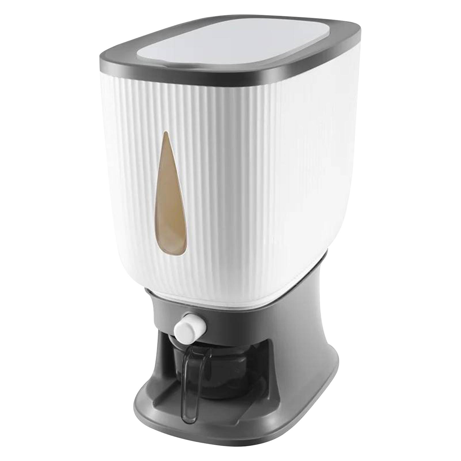 Rice Dispenser Sealed Moisture Proof Grain Container with Measuring Cup Cereal Dispenser Bucket for Kitchen Pantry Organization серый