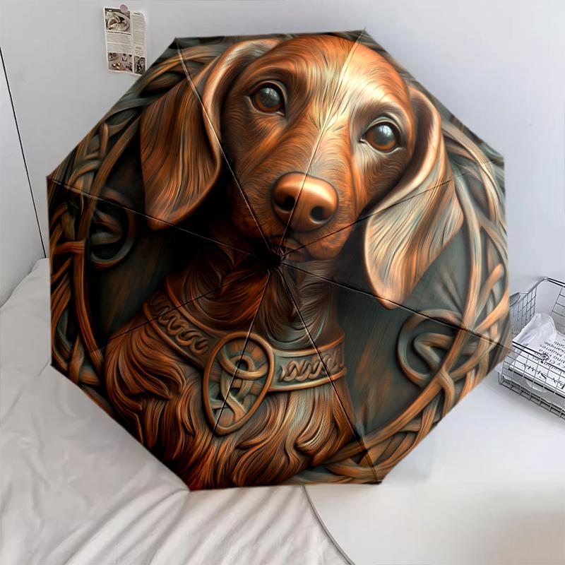 

Dachshund pattern, automatic folding umbrella, portable and foldable design, 8 ribs, a Christmas or birthday gift.