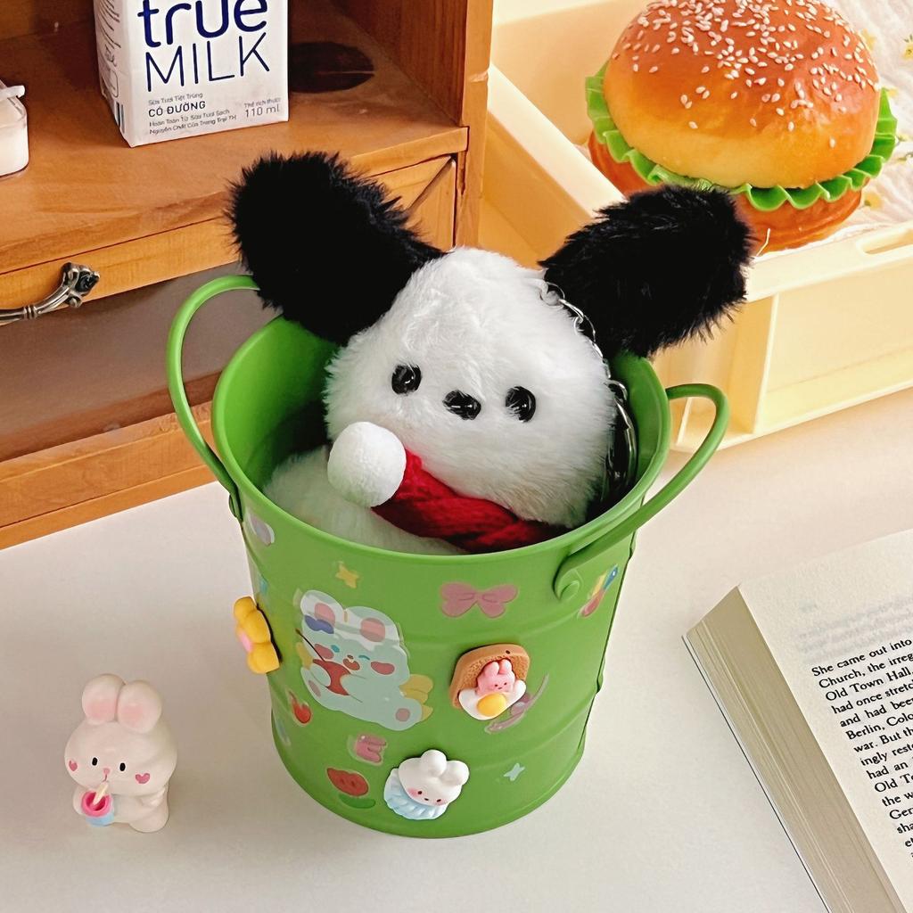Creative Iron Art Pen Holder Student Desktop Storage Box Ins Fengwang Red Small Iron Bucket Personalized Cute Office Pen Bucket