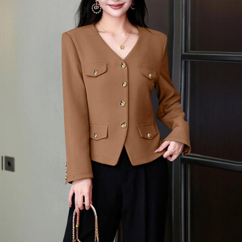 ZANZEA Women Casual V-Neck Long Sleeve Cardigan Blouse
