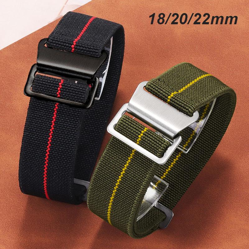 18mm 20mm 22mm Nylon Strap for Amazfit Men Bracelet for Samsung Galaxy 3 Troops Parachute Backpack Watctband Canvas Nylon Band